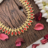 Vriksham Traditional Kerala Naga Padam Neckpiece- Red-30 Petals-G17243